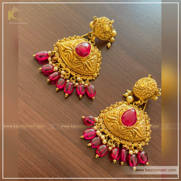Dilshan Traditional Antique Gold Plated Earrings , earrings , gold plated , kaurz crown , jewellery , punjabi jewellery