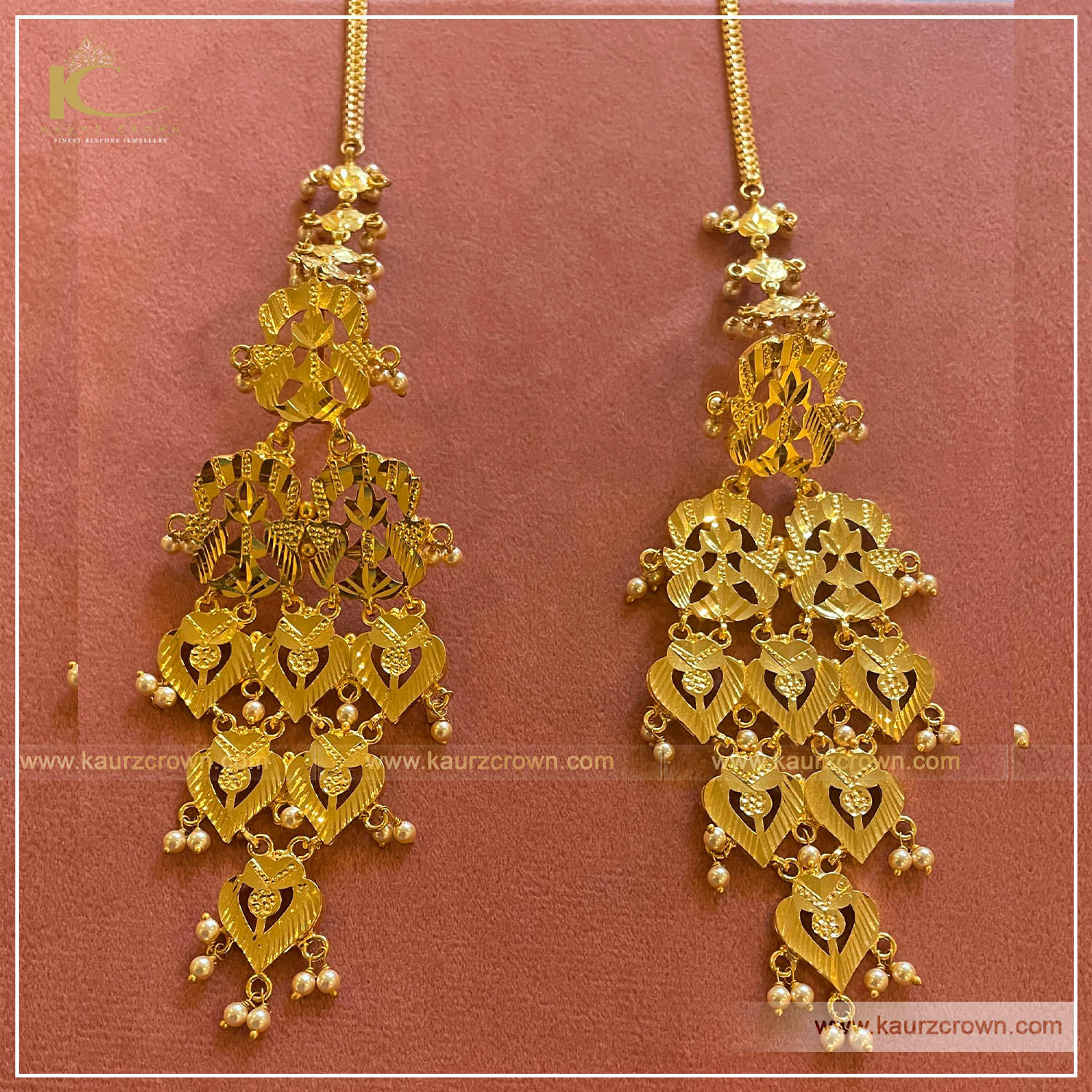 Pakistani Indian Punjabi Gold Amritsari Kundan Peach Orange Meenakari  Chandbali Earrings Dilkash Fashion Jewelry Bollywood FREE SHIP Meena - Etsy