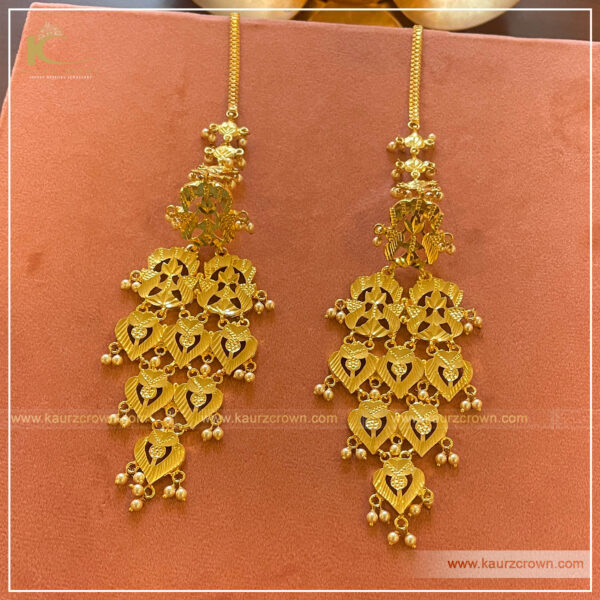 Mahi Riwayati Gold Plated Earrings , Kaurz crown , punjabi Jewellery , gold plated , mahi , riwayati , gold earrings ,