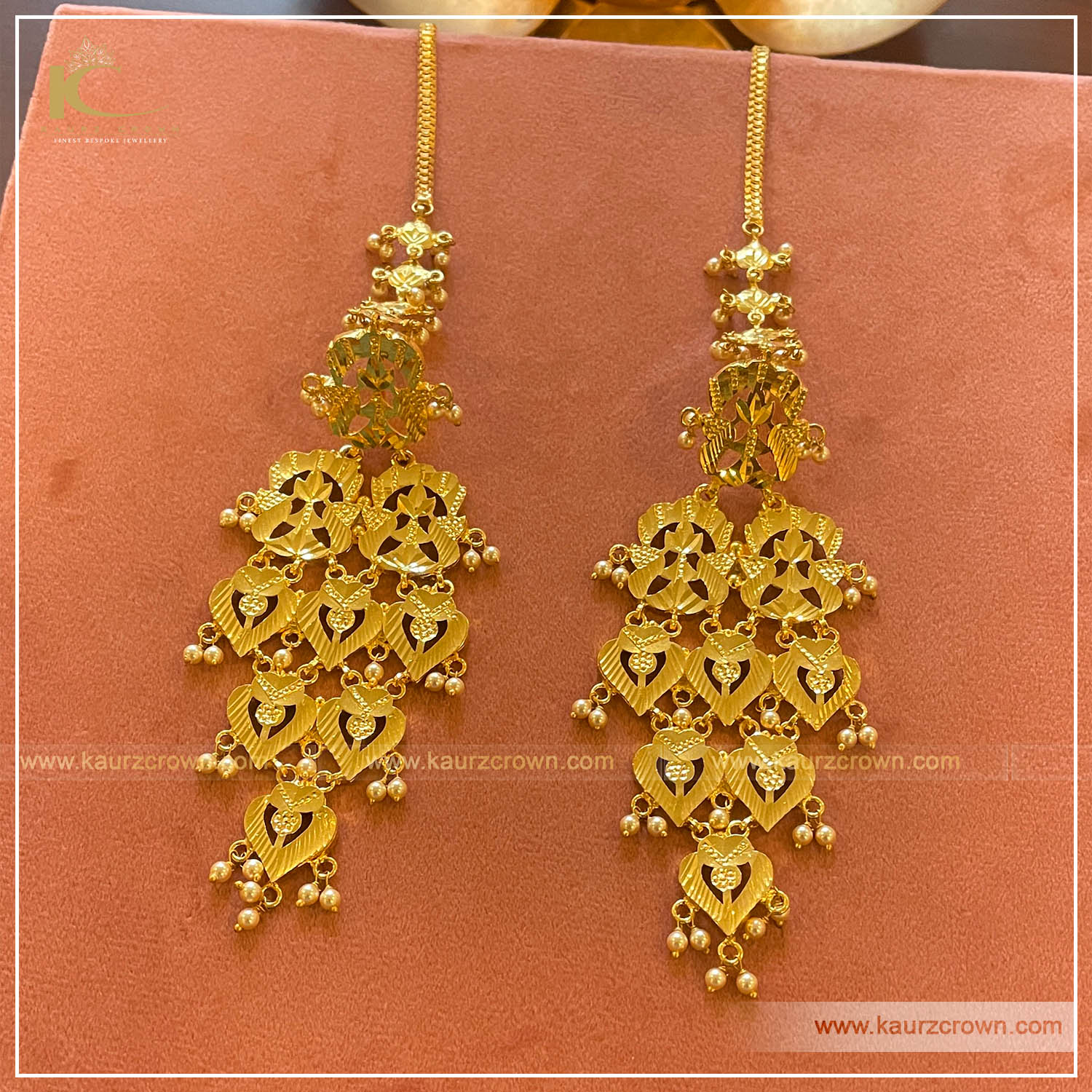 Gold Finished Kundan Jhumki Earrings by PTJ – Punjabi Traditional Jewellery