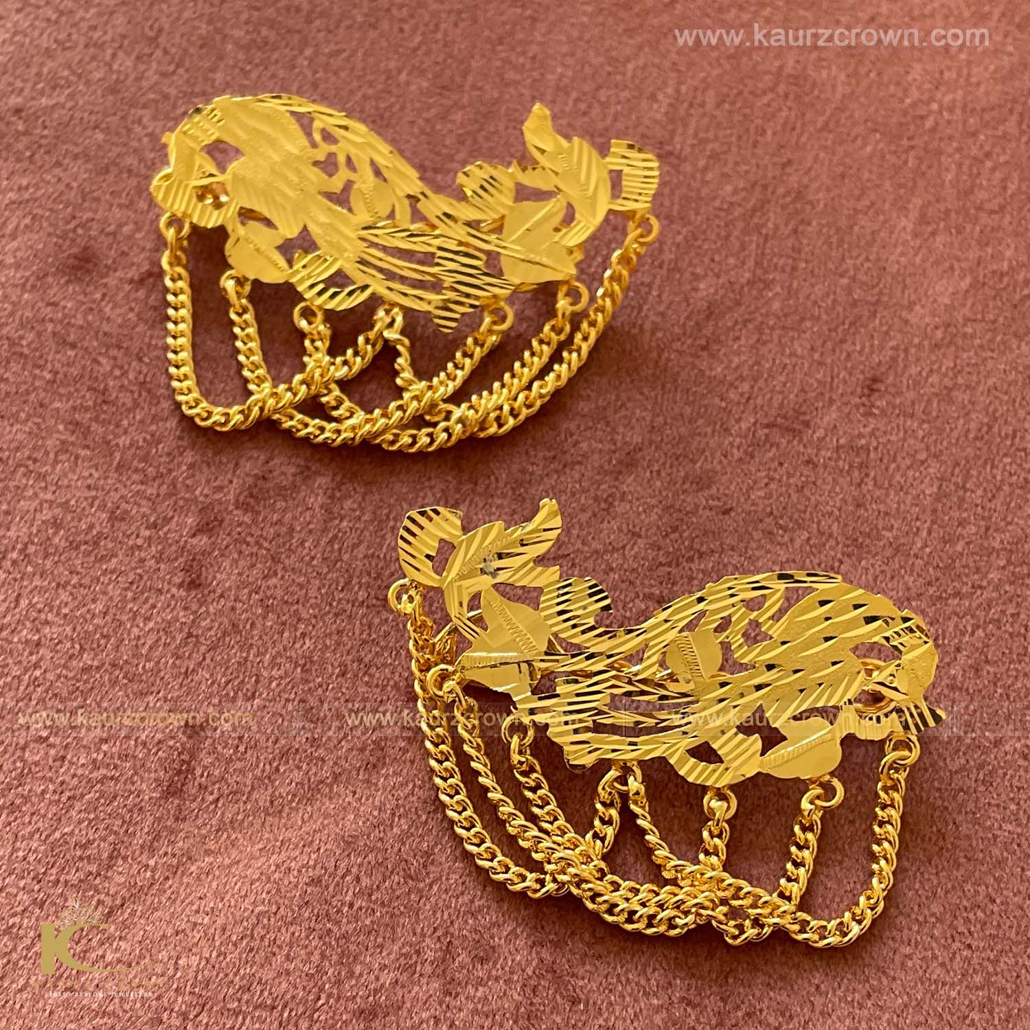 Nakhro Riwayati Gold Plated Hair Pins , Nakhro , Riwayati , gold plated , hair pins , kaurz crown , punjabi jewellery