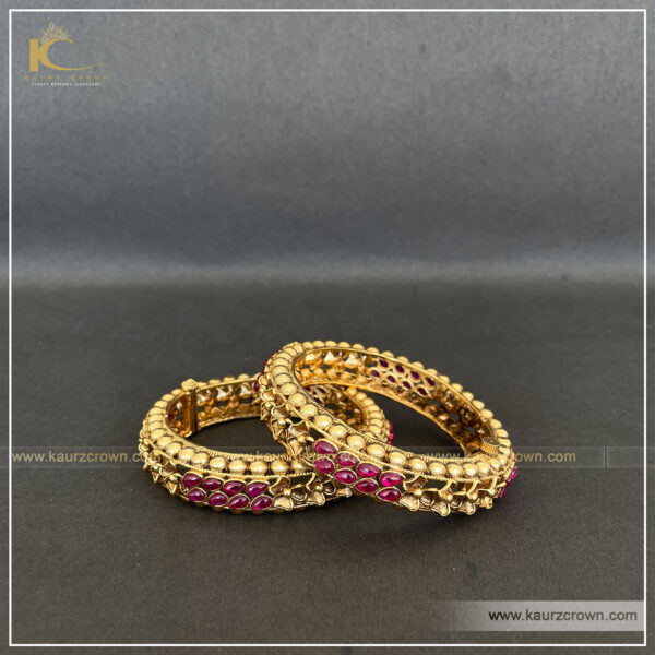 Rano Traditional Antique Gold Plated Bangles , punjabi jewellery , gold plated , kaurz crown ,