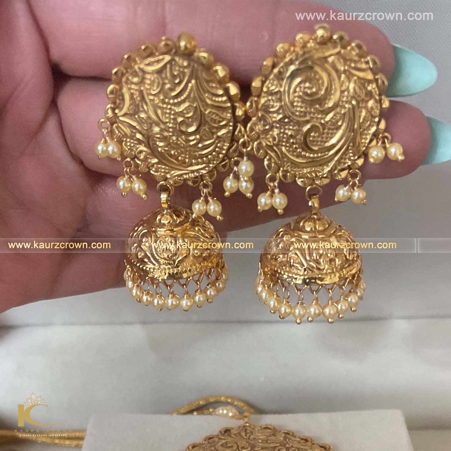 Sahiba Traditional Antique Gold Plated Jhumki Earrings ,, earrings , gold plated , sahiba , traditional , jhumki , earrings , jewellery , kaurz crown