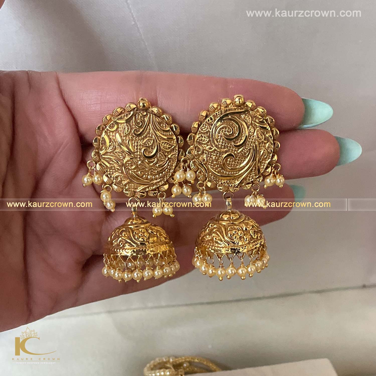 Sahiba Traditional Antique Gold Plated Jhumki Earrings ,, earrings , gold plated , sahiba , traditional , jhumki , earrings , jewellery , kaurz crown