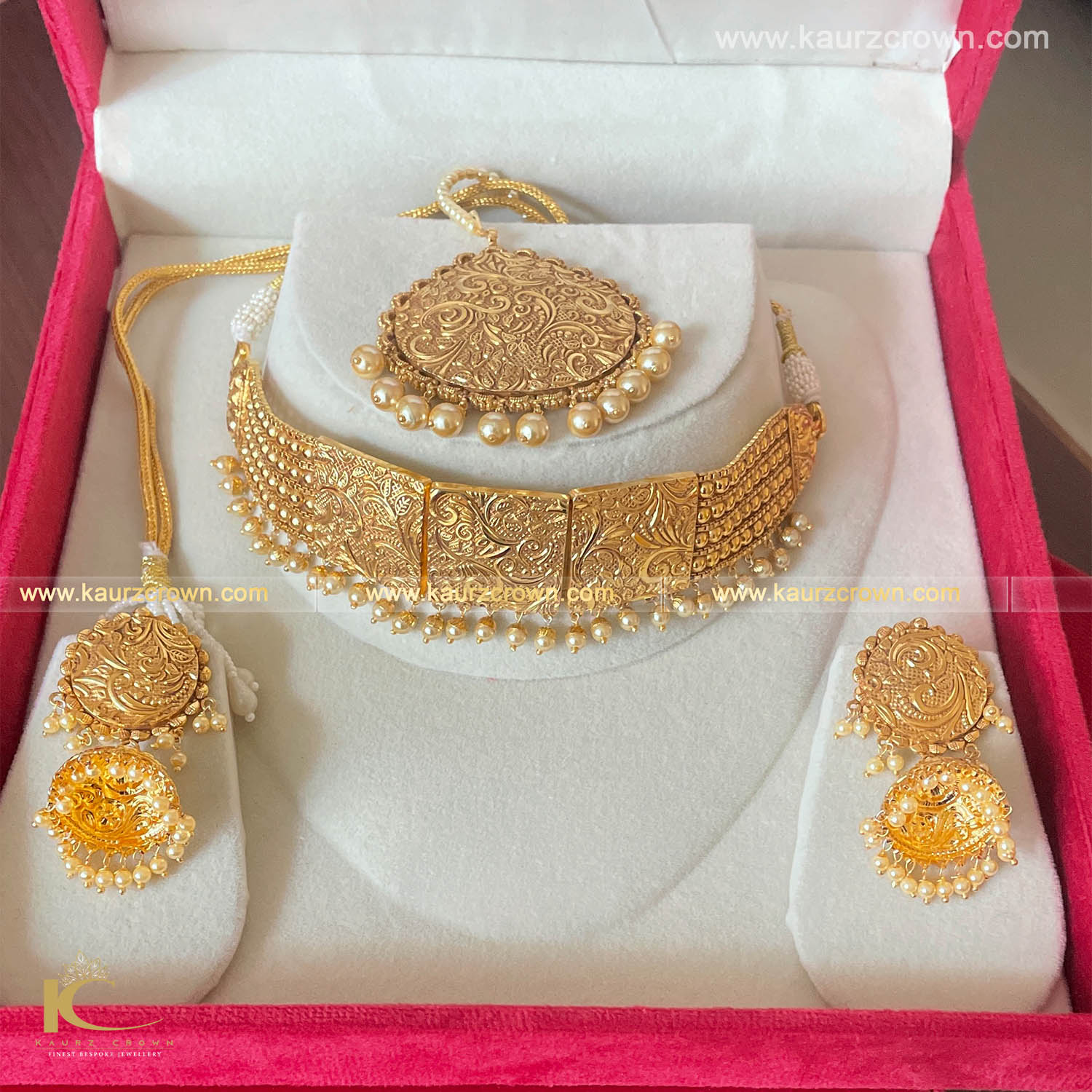 Sahiba Traditional Gold Plated Choker Set , Sahiba , gold plated , choker set , jewellery , kaurz crown , jewellery ,