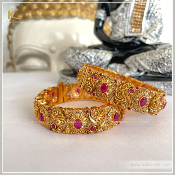 Samreen Traditional Gold Plated Bangles , gold plated , bangles , kaurz crown , punjabi jewellery