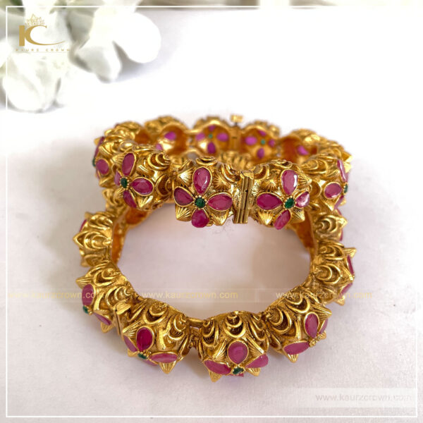 Saumya Traditional Antique Gold Plated Bangles , saumya , Gold plated , bangles , kaurz crown , punjabi jewellery