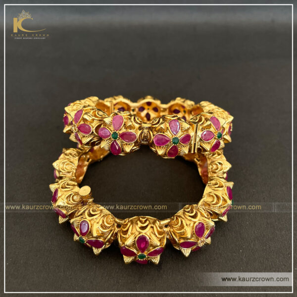 Saumya Traditional Antique Gold Plated Bangles , saumya , Gold plated , bangles , kaurz crown , punjabi jewellery