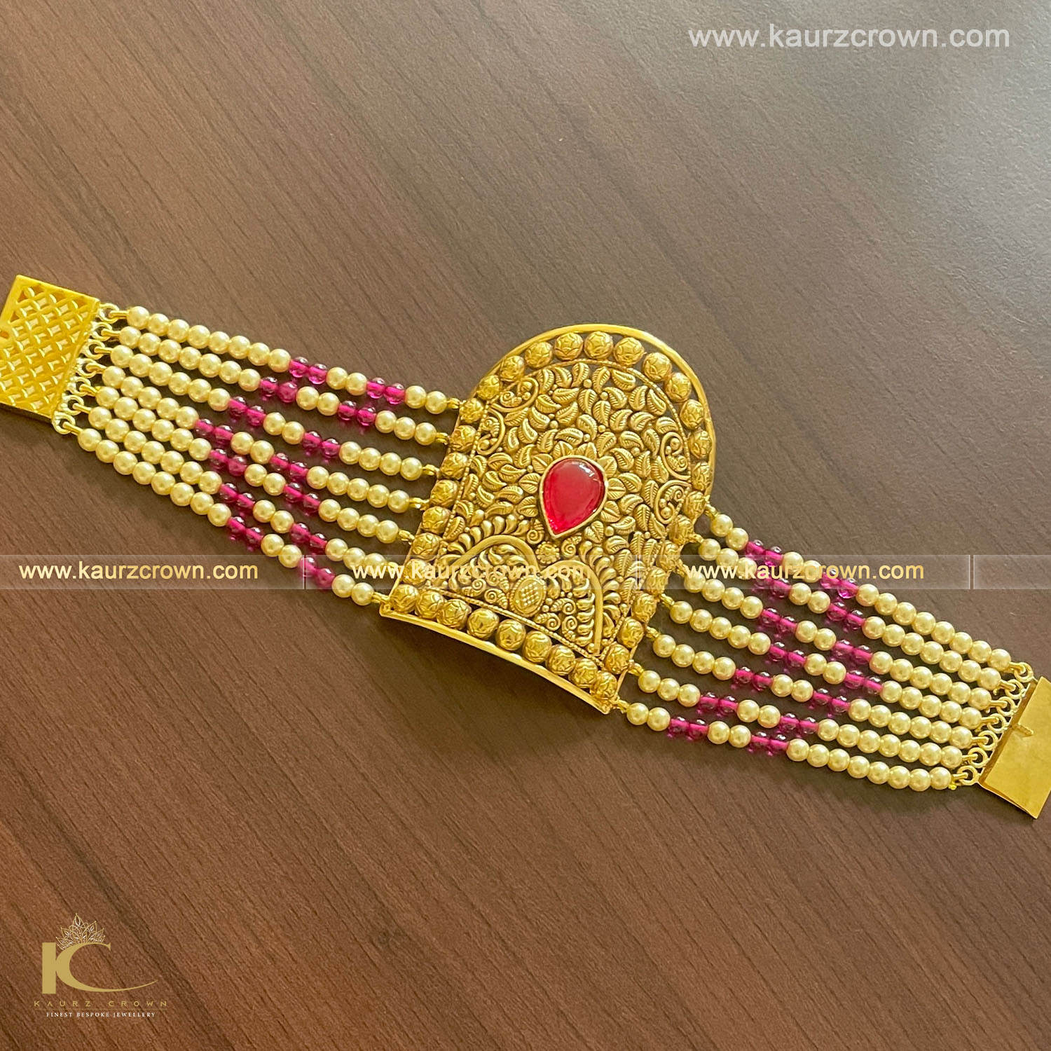 Surakh Traditional Antique Gold Plated Baahi/Bracelet , Surakh , kaurz crown , jewellery , punjabi jewellery , gold plated , baahi