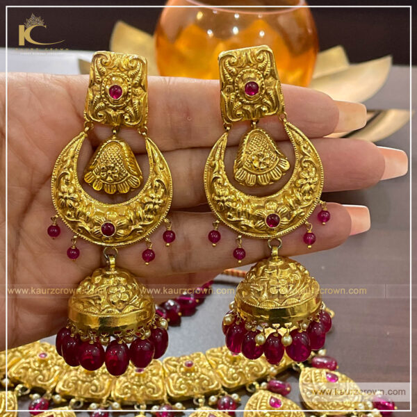 Aameen Gold Plated Necklace Set , gold plated , punjabi jewellery , kaurz crown