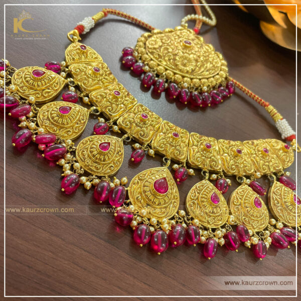Aameen Gold Plated Necklace Set , gold plated , punjabi jewellery , kaurz crown