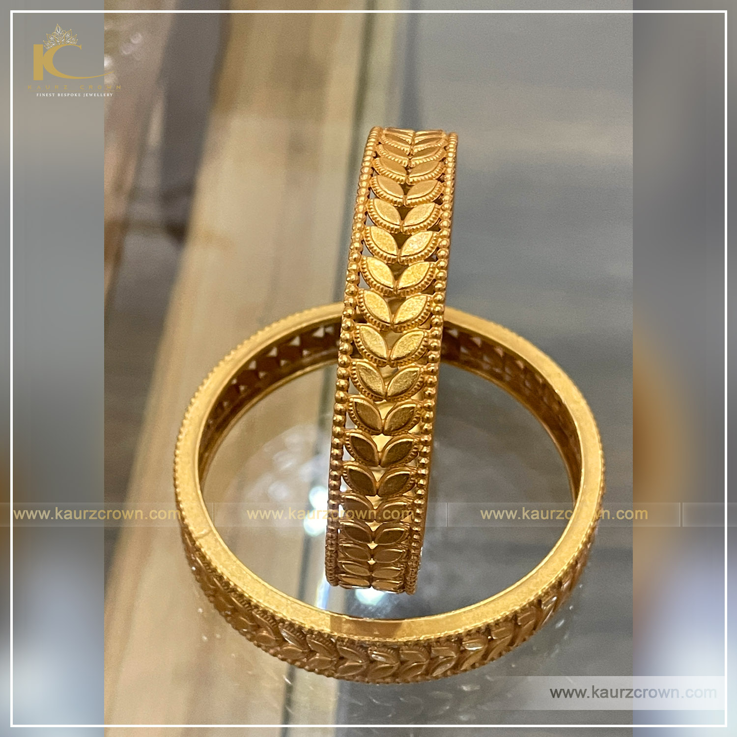 Ahana Traditional Gold Plated Bangles , kaurz crown , punjabi jewellery