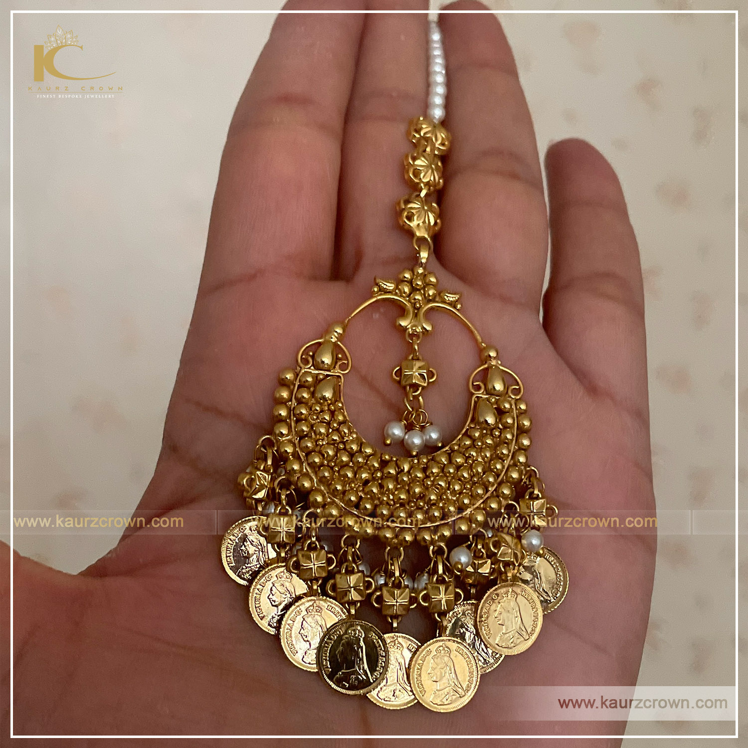 Ginni Minni Earrings Tikka , kaurz crown , punjabi jewellery , gold plated , online store