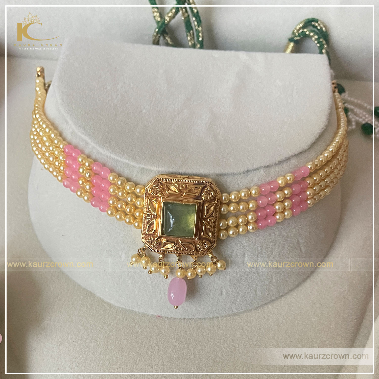 Gulabo Necklace Set , kaurz crown , punjabi jewellery , earring , set , gold plated