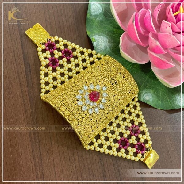 Noorani Traditional Antique Gold Plated Baahi (Bracelet) , Kaurz crown , punjabi jewellery , gold plated , online shop , jewellery store