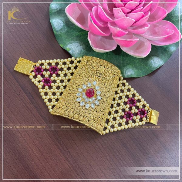 Noorani Traditional Antique Gold Plated Baahi (Bracelet) , Kaurz crown , punjabi jewellery , gold plated , online shop , jewellery store