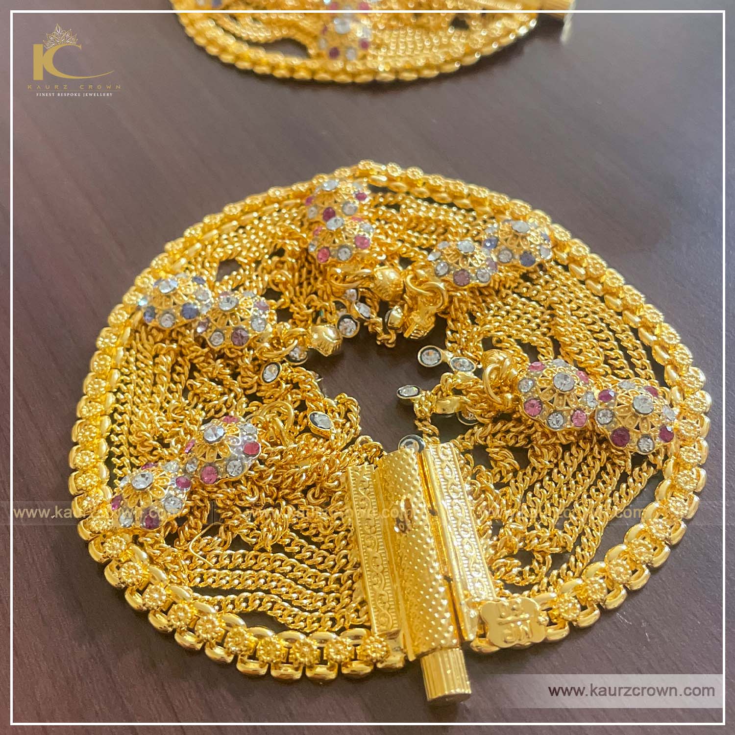 Yaasir Traditional Gold Plated Payal , Gold Plated , Kaurz Crown , Punjabi Jewellery