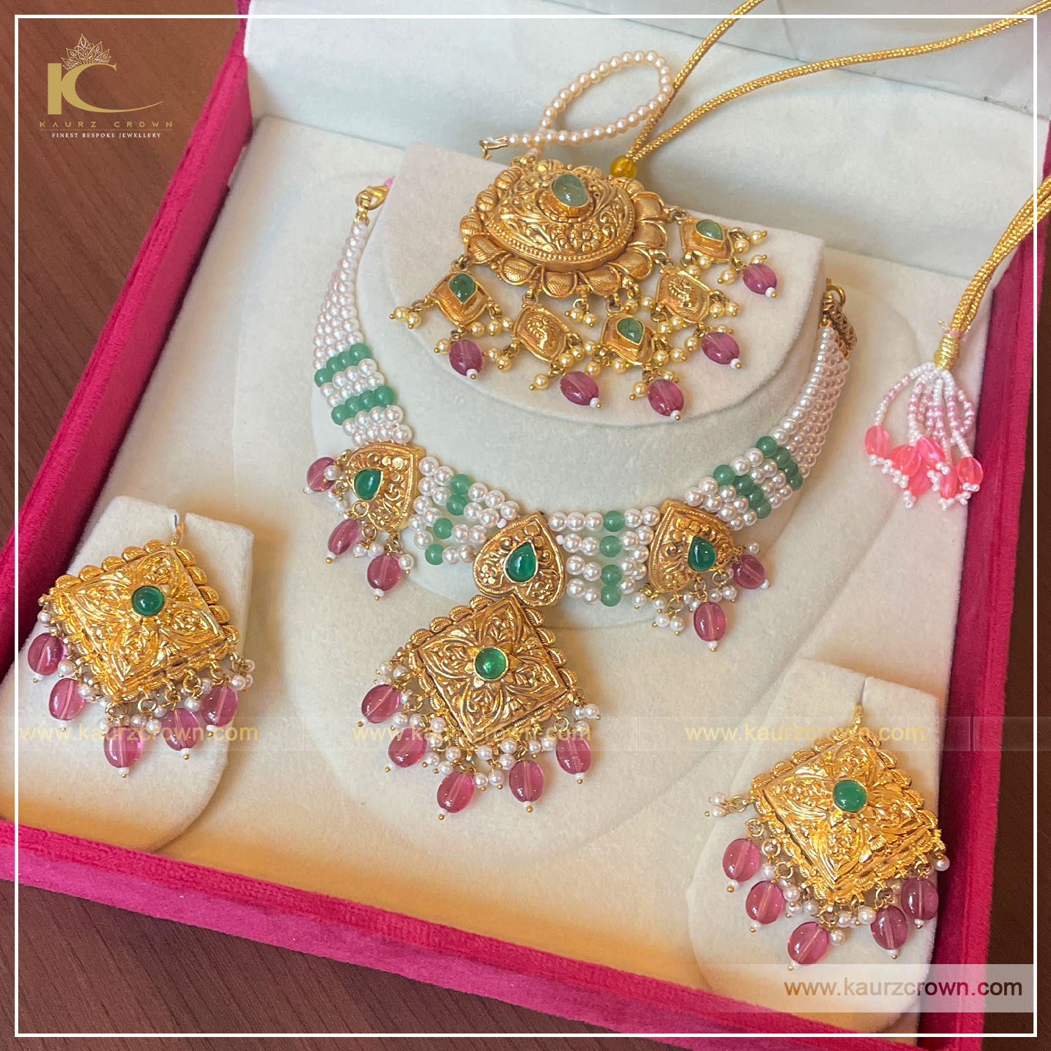 Zareena Traditional Antique Gold Plated Necklace Set , kaurz crown , punjabi jewellery , zareena , gold plated , Neckllace Set