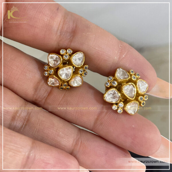 Arusha Gold Plated Stud Earrings , kaurz crown , punjabi jewellery , online store , gold earrings