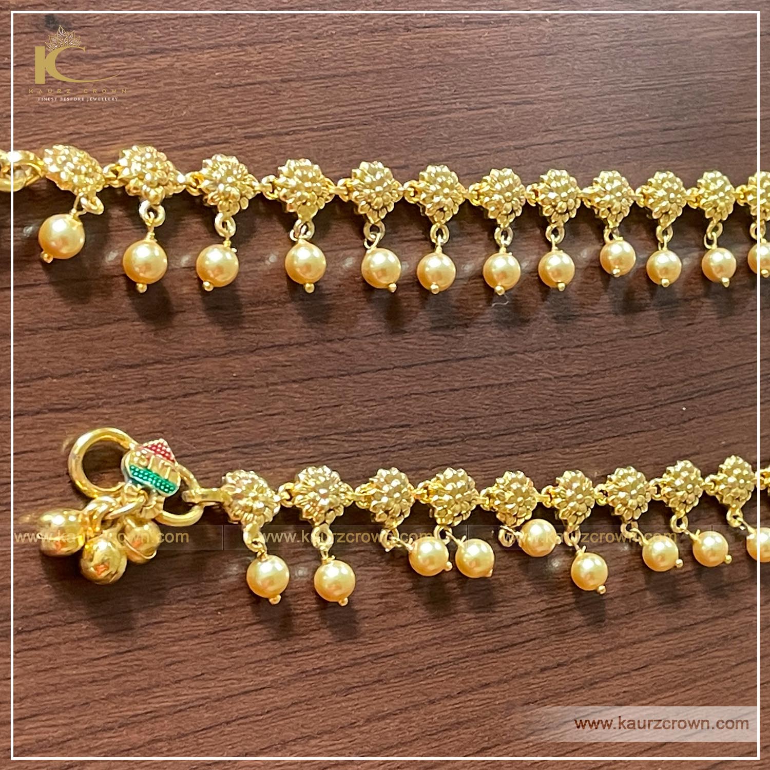 Liyakat Traditional Gold Plated Payal (Anklets) , Kaurz crown , punjabi jewellery , payal , anklets , online jewellery store