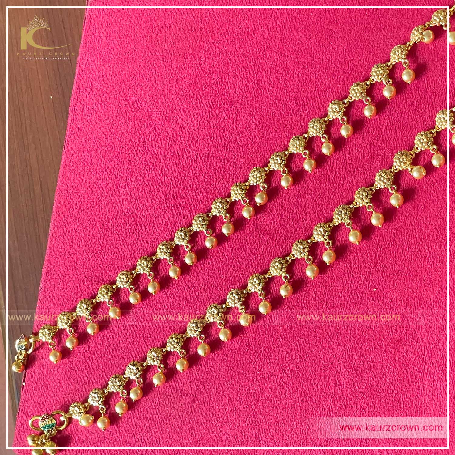 Liyakat Traditional Gold Plated Payal (Anklets) , Kaurz crown , punjabi jewellery , payal , anklets , online jewellery store