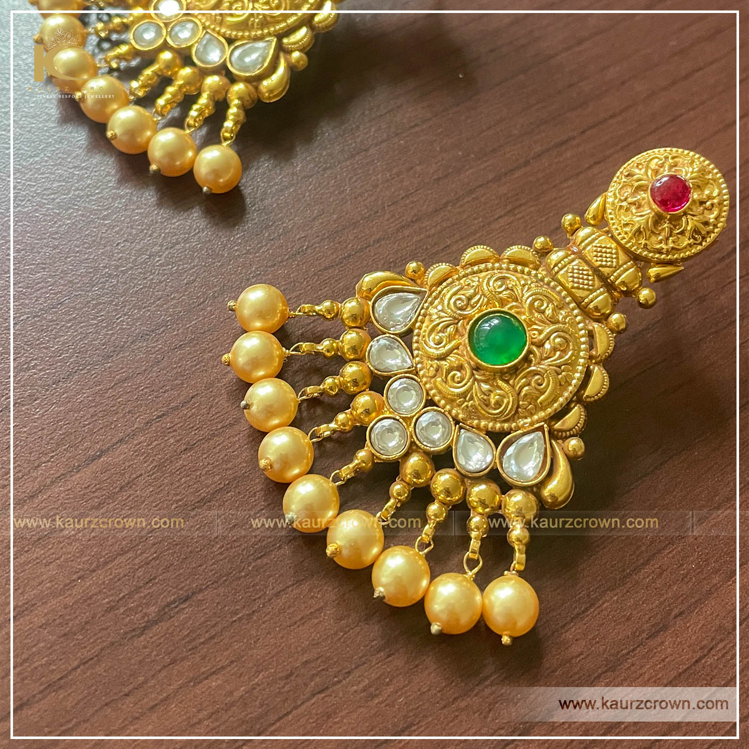 Morni Traditional Antique Gold Plated Earrings , Kaurz Crown , punjabi jewellery , gold plated , online jewellery store