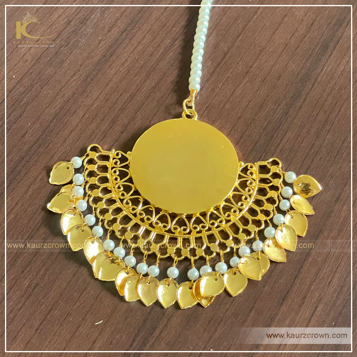 Preeto Traditional Gold Plated Tikka , kaurz crown , punjabi jewellery ,. online jewellery store , Tikka