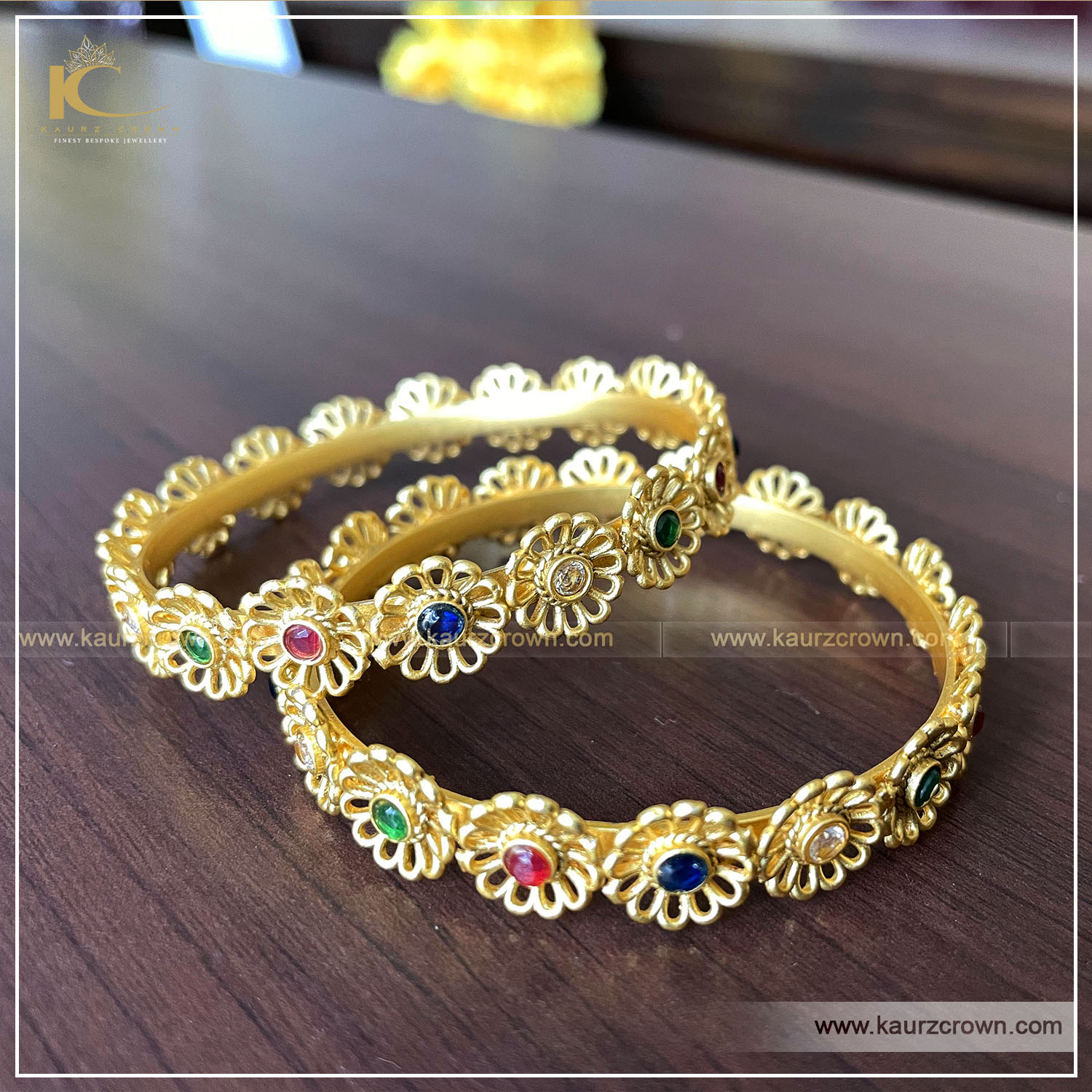 Aiza Traditional Gold Plated Bangles , kaurz crown , punjabi jewellery , online jewellery store , gold plated