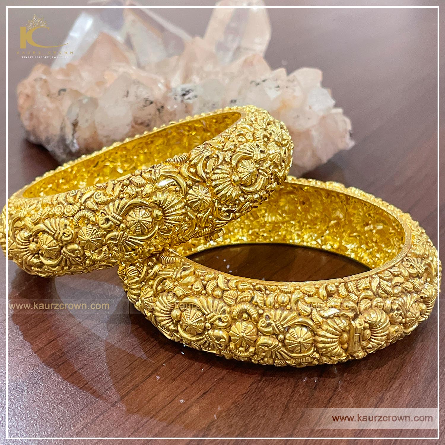Aksh Traditional Antique Gold Plated Bangles , kaurz crown , punjabi jewellery , gold plated