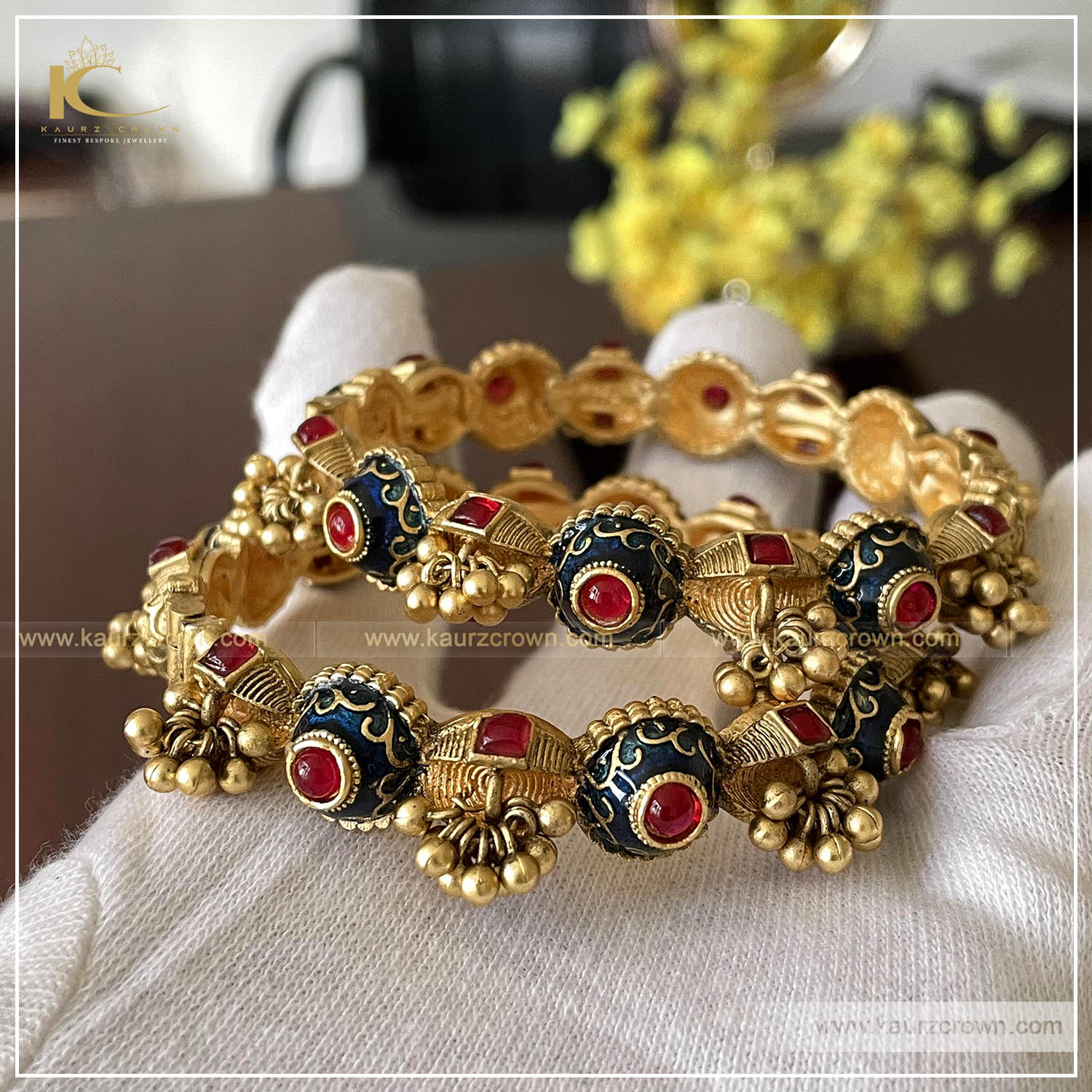 Areej Traditional Gold Plated Bangles , kaurz crown , punjabi jewellery , online jewellery store , gold plated