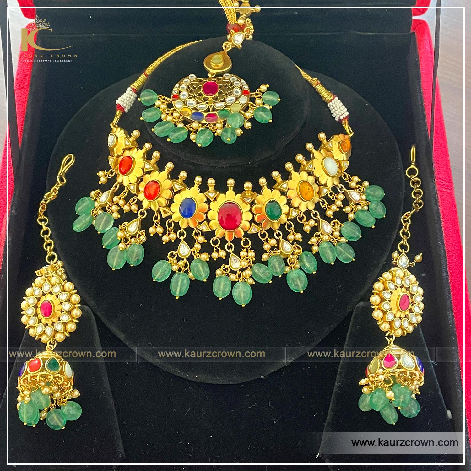 Arsheen Traditional Antique Gold Plated Choker Set , kaurz crown , online punjabi store , gold plated , choker set , arsheen choker set