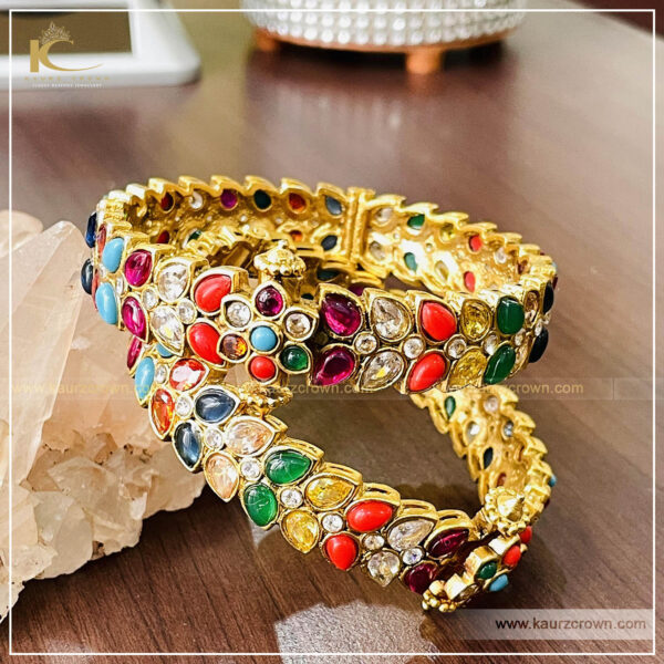 Hazeema Traditional Antique Gold Plated Baahi (Bracelet) – KaurzCrown.com