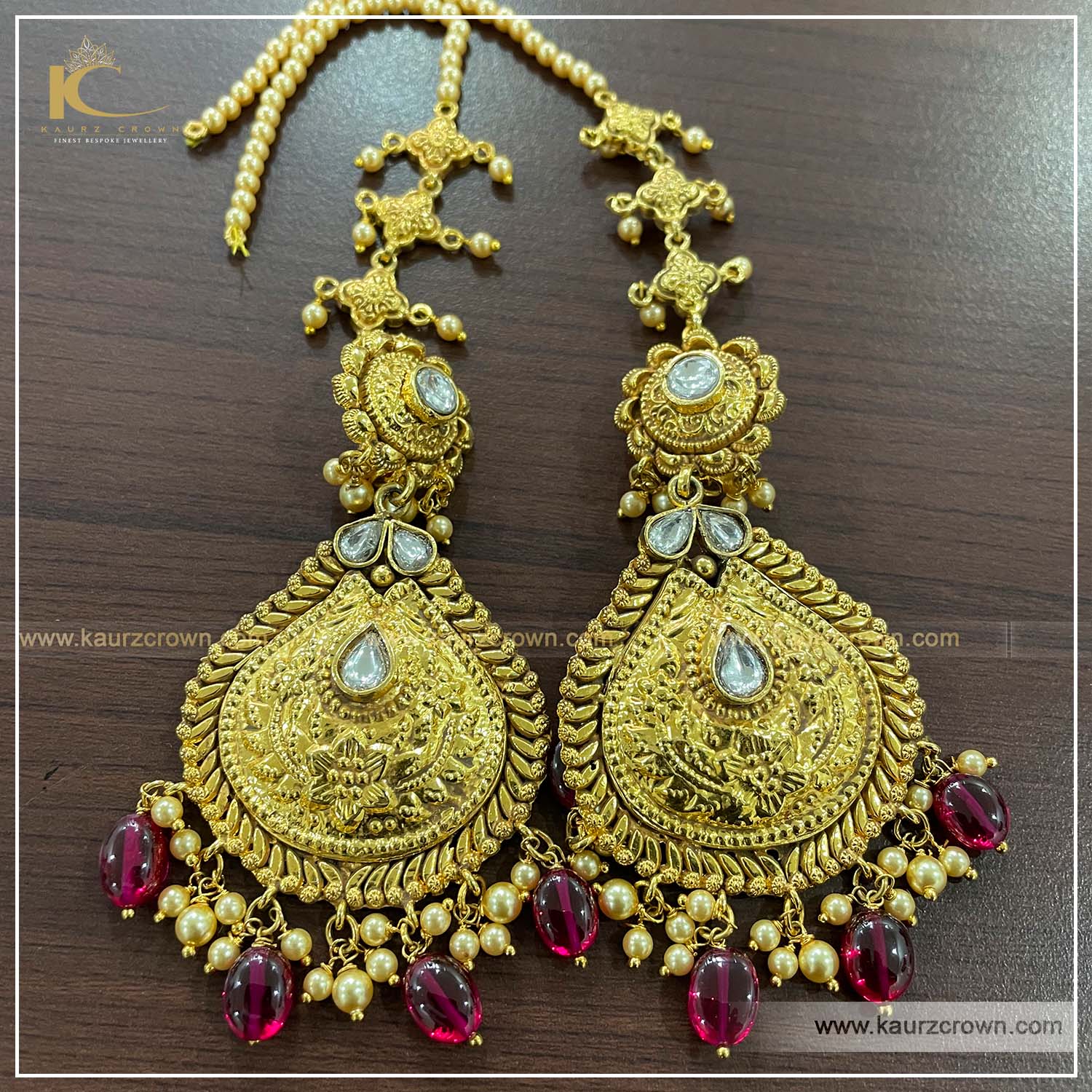 Gazal Traditional Antique Gold Plated Earrings , kaurz crown , punjabi jewellery , gold plated , online jewellery store , gazal