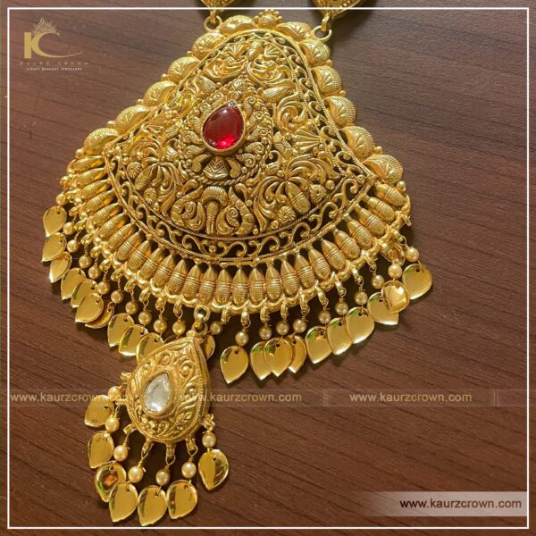 Johi Traditional Antique Gold Plated Rani Haar , kaurz crown , punjabi jewellery , online jewellery store , jewellery store , rani haar , gold plated