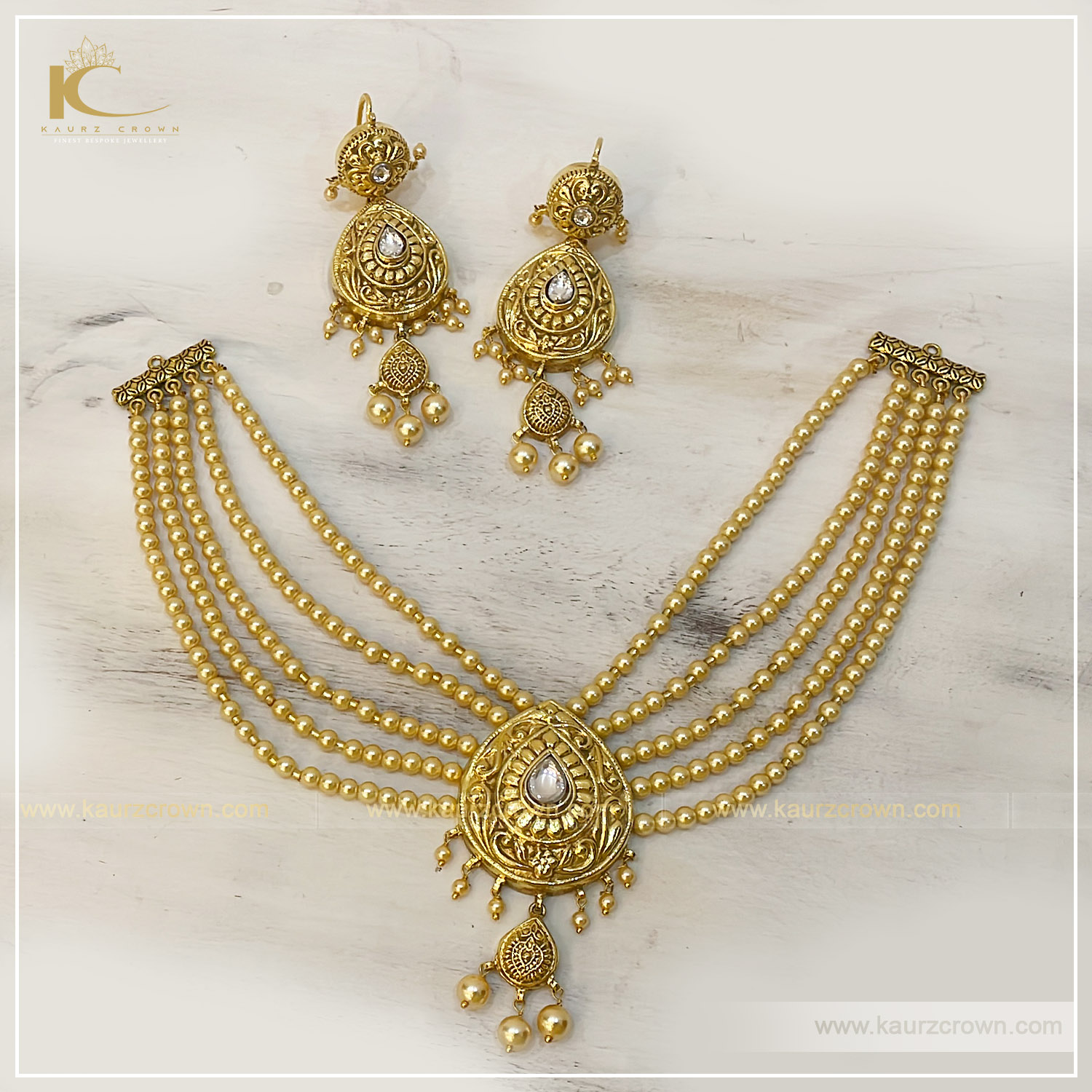 Lisha Traditional Antique Gold Plated Choker Set , kaurz crown , punjabi jewellery , lisha , choker set , online jewellery Store , jewellery store