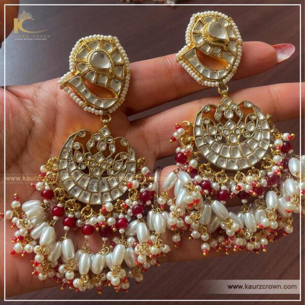 Shiny polki stone Gold plated Chandbali Earrings – Simpliful Jewelry