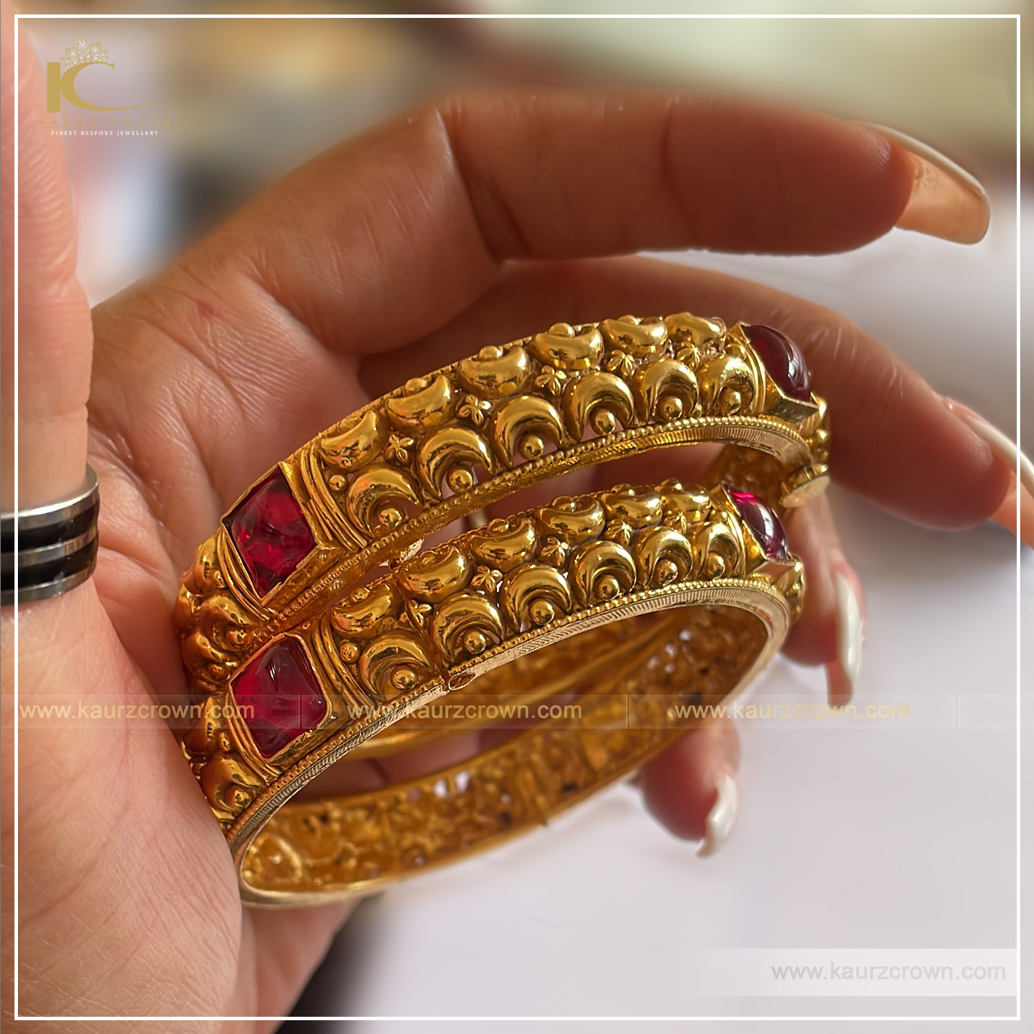 Mehtab Traditional Antique Gold Plated Bangles , kaurz crown , punjabi jewellery , gold plated , online jewellery store , jewellery store