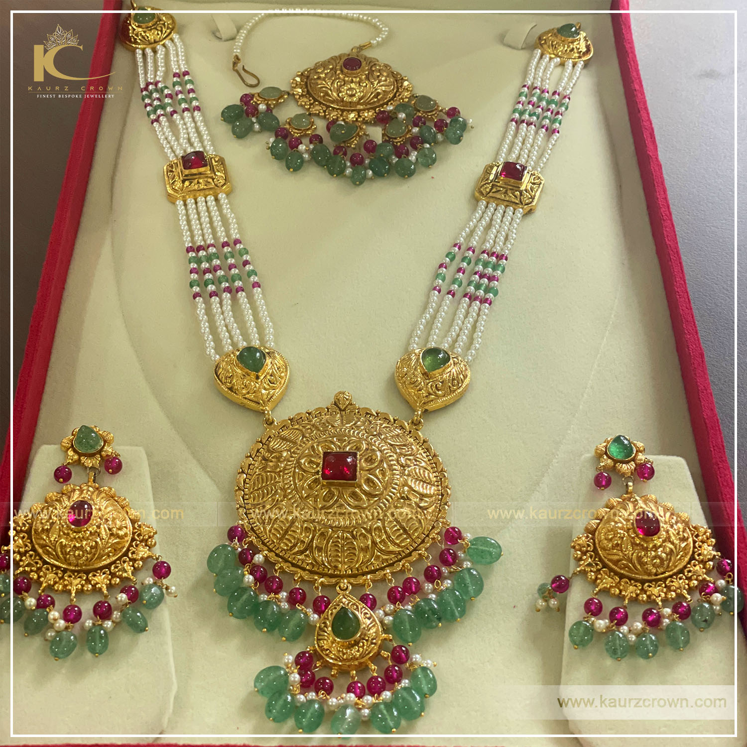 Mumtaz Traditional Antique Gold Plated Rani Haar (Long Necklace) , kaurz crown , punjabi jewellery , gold jewellery , Mumtaz Rani Haar , Gold plated ,