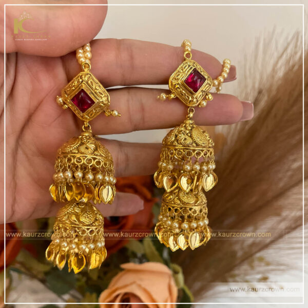 High Quality Goldplated Punjabi Jhumka Tikka 650+&...hedpj | Traditional  jewelry, Punjabi traditional jewellery, Cute earrings