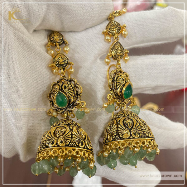 Gold Plated Navratan Earrings | 925 Silver with Gold Plating