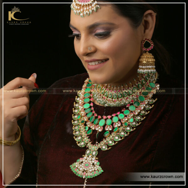 Shgufta Kundan Necklace Set , Kundan Necklace set , Rani Haar , gold plated , punjabi jewellery , online jewellery store , jewellery shop , shgufta necklace set