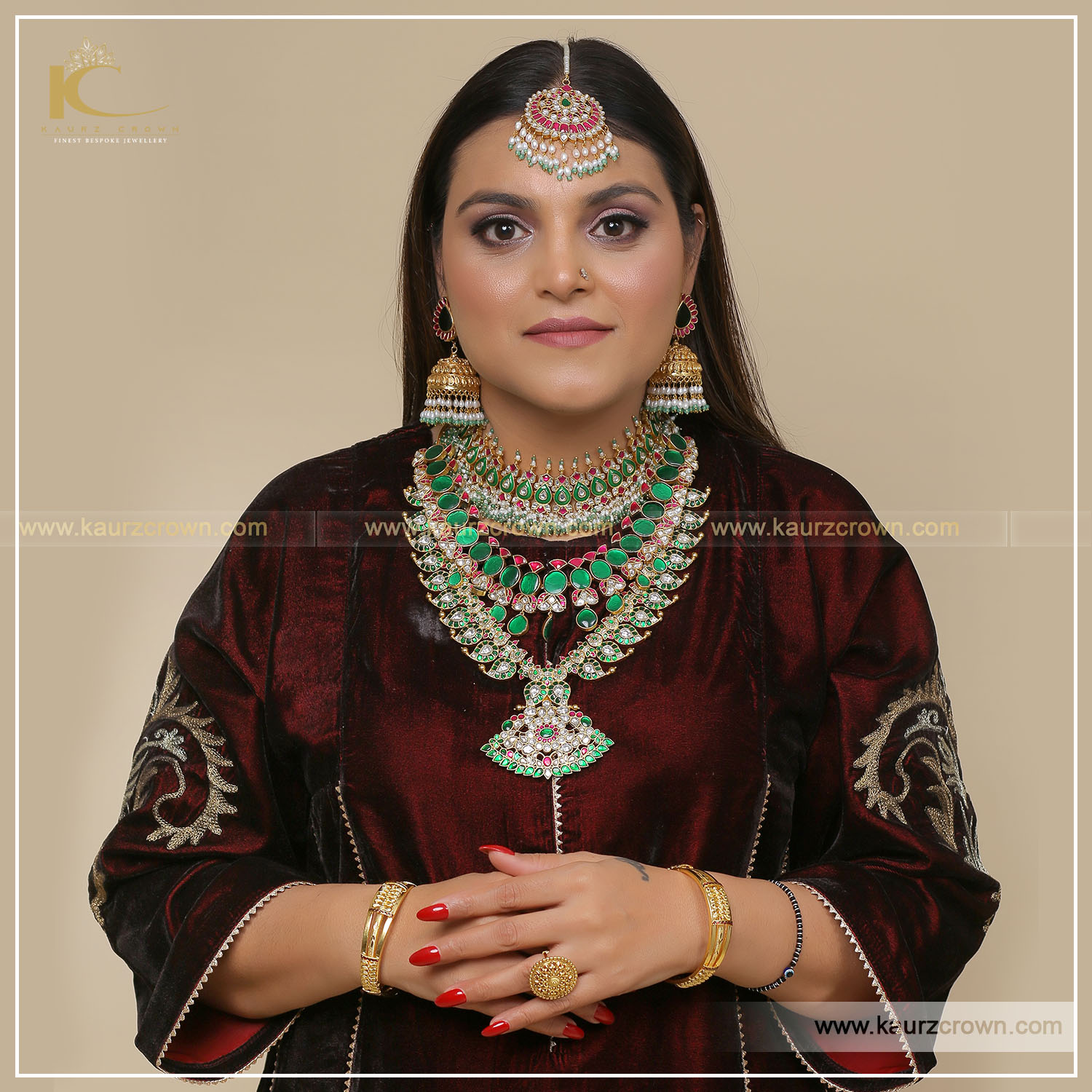 Shgufta Kundan Necklace Set , Kundan Necklace set , Rani Haar , gold plated , punjabi jewellery , online jewellery store , jewellery shop , shgufta necklace set