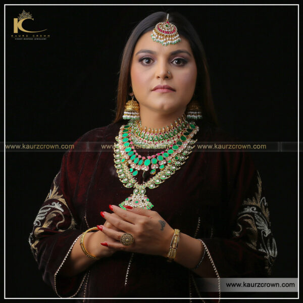 Shgufta Kundan Necklace Set , Kundan Necklace set , Rani Haar , gold plated , punjabi jewellery , online jewellery store , jewellery shop , shgufta necklace set