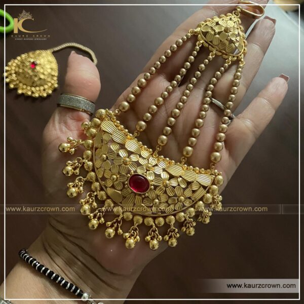 Zeenat Traditional Gold Plated Passa , kaurz crown , punjabi jewellery , Tikka , zeenat , gold plated