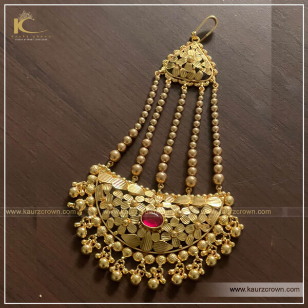 Zeenat Traditional Gold Plated Passa , kaurz crown , punjabi jewellery , Tikka , zeenat , gold plated