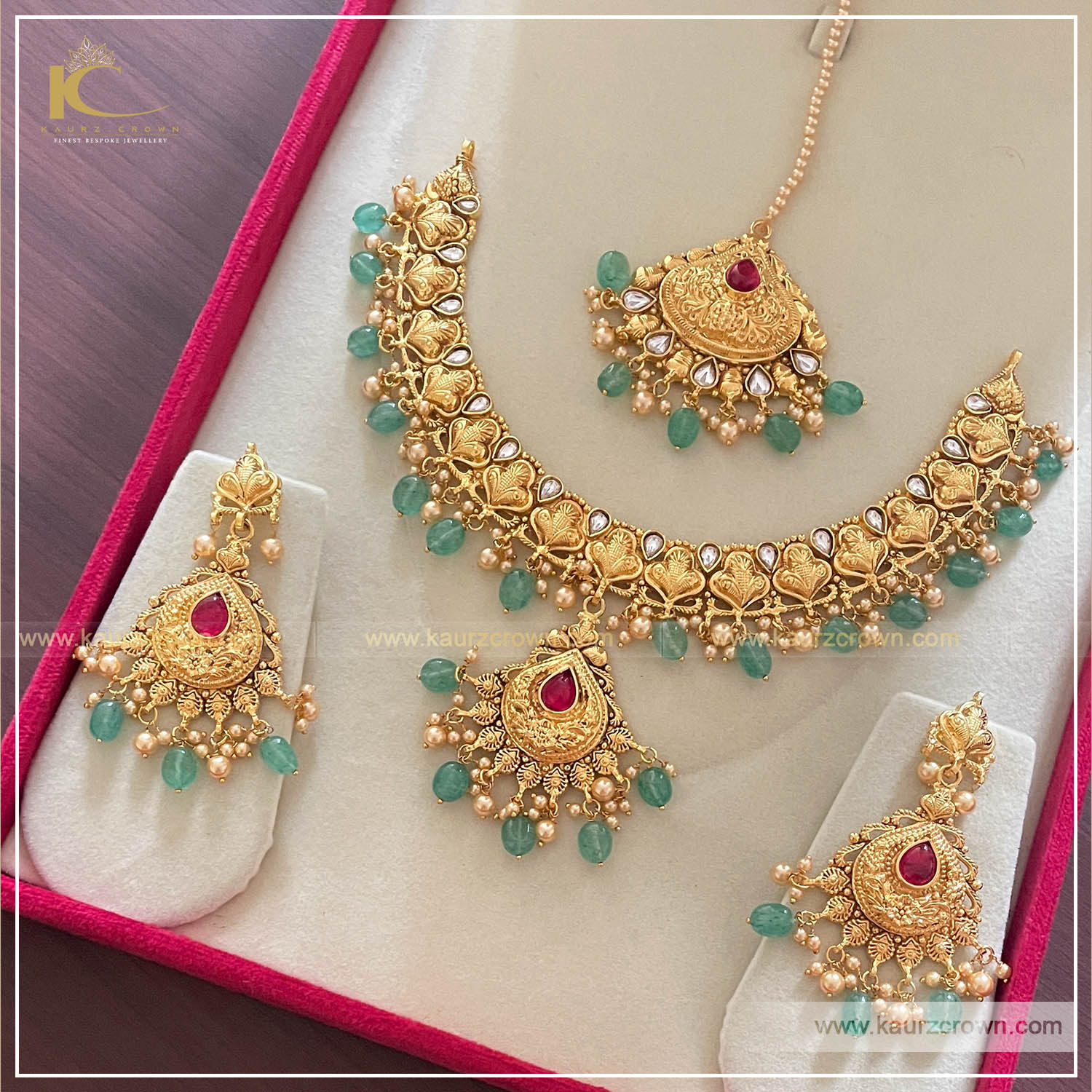 Mehkasha Necklace Set , kaurz crown , online jewellery store , jewellery store , traditonal jewellery , necklace set , traditonal necklace set ,