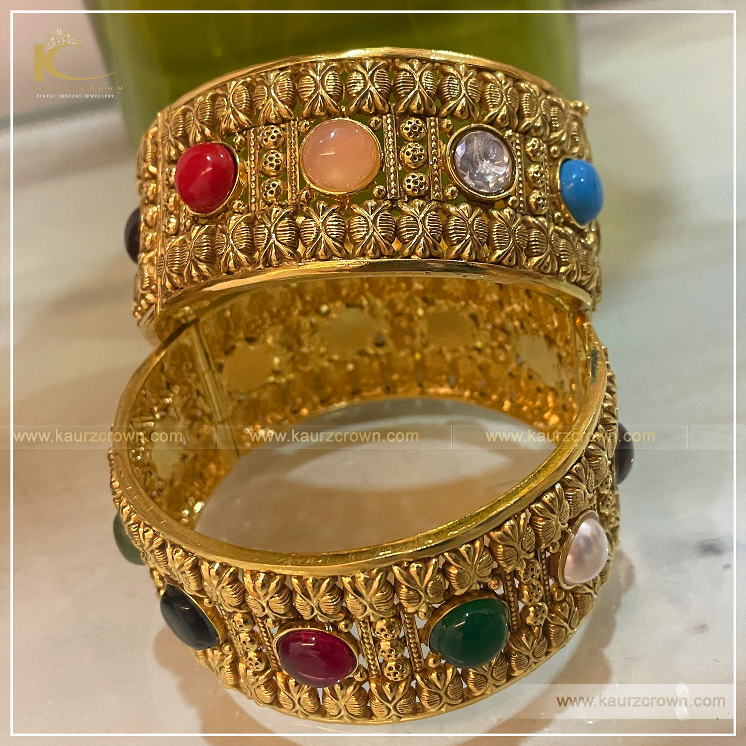 Shabeena Traditional Antique Gold Plated Bangles , kaurz crown , punjabi jewellery , online jewellery store , online store , traditional jewellery , punjabi jewellery
