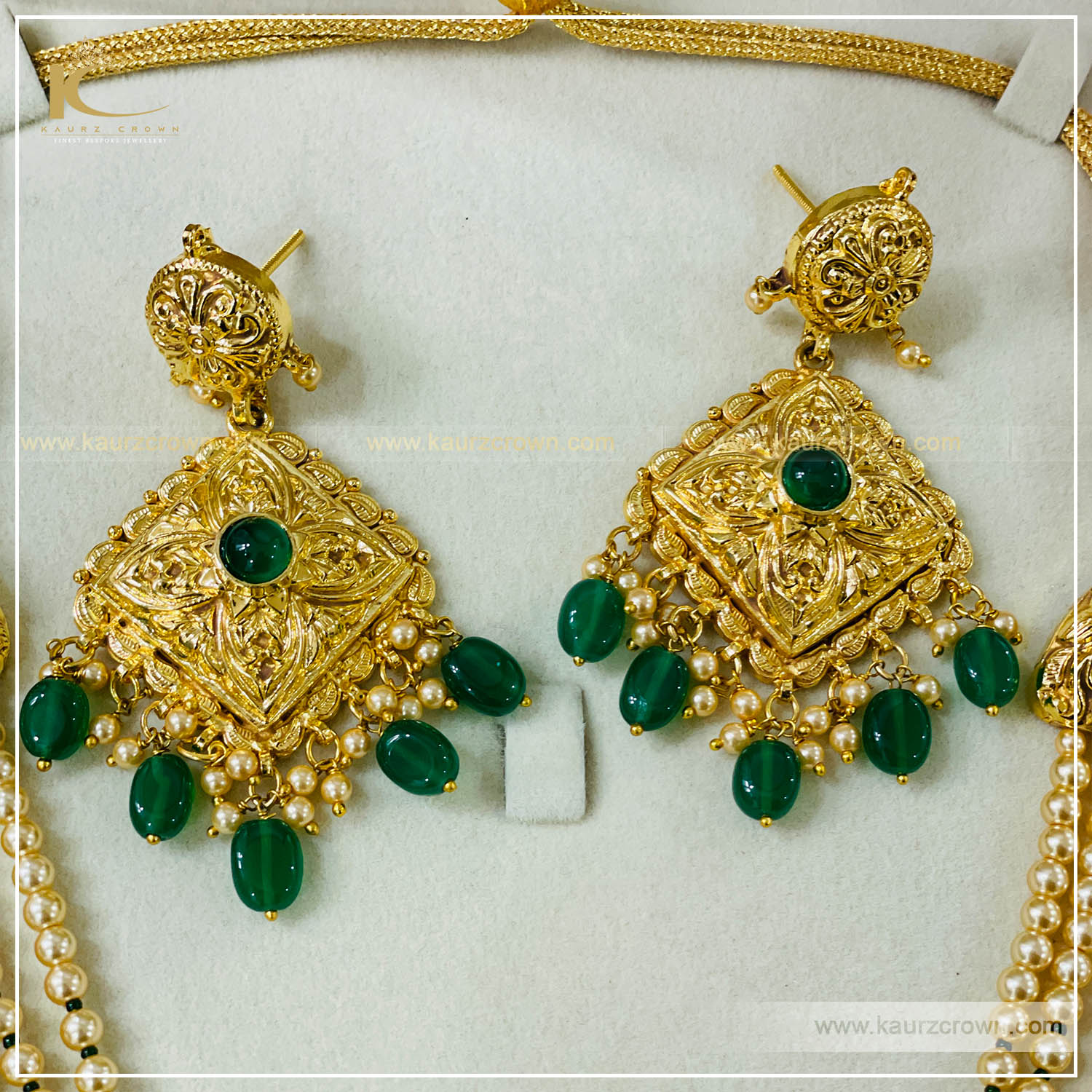 Shanaya Traditional Antique Gold Plated Earrings , kaurz crown , punjabi jewellry , online jewellery store , earrings