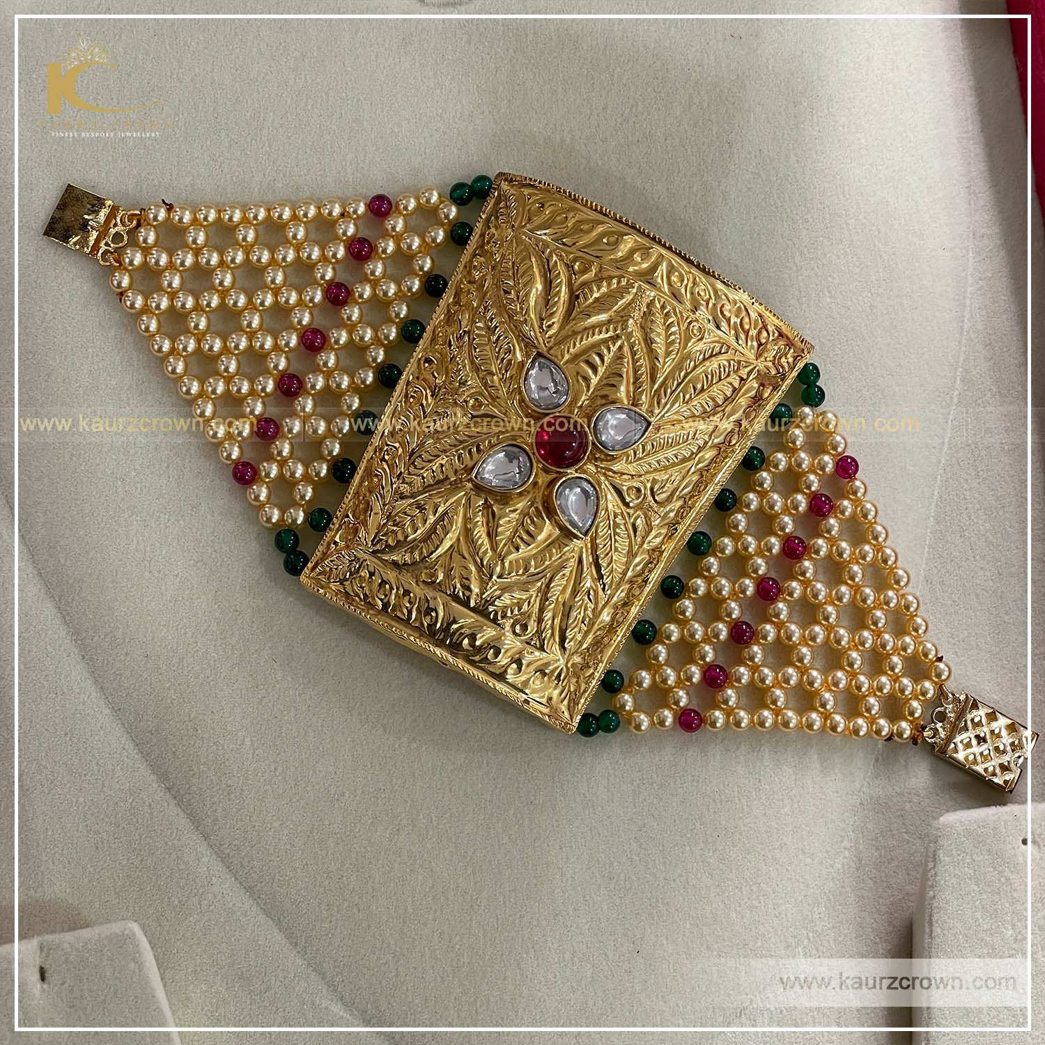 Zainab Traditional Antique Gold Plated Baahi (Bracelet) , kaurz crown , punjabi jewellery , online jewellery store , zainab baahi , online store