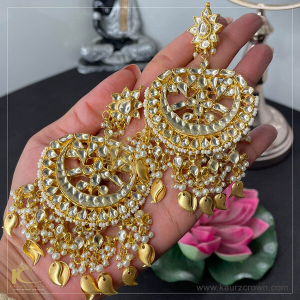 Khoobsurat Traditional Antique Gold Plated Earrings Tikka Set ,kaurz crown jewellery , khoobsurat tikka , online jewellery store , traditional tikka set, earrings tikka set
